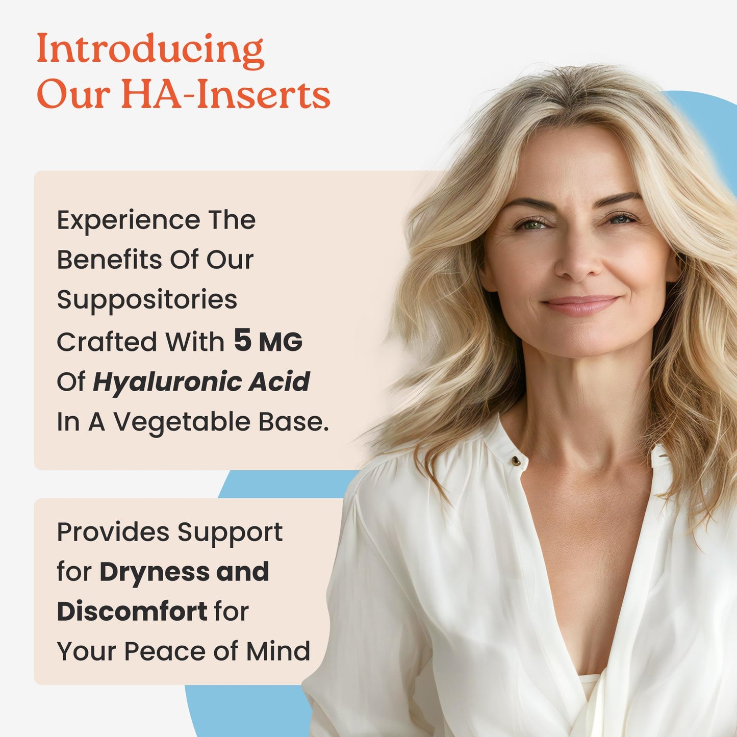 NewLife Naturals Hyaluronic Acid Vaginal Suppositories for Women 5 MG - Vaginal Moisturizer Hydration Moisture Support, Menopause - 12 HA Inserts- 30 Day Supply USA