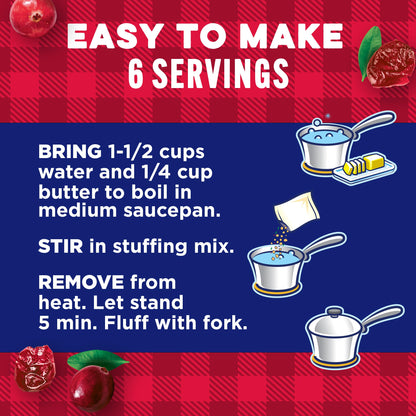 Stove Top Cranberry Stuffing Mix, 6 oz Box