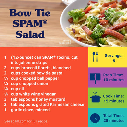 SPAM with Tocino Seasoning, 7 Grams of Protein Per Serving, 12 oz Can (12 Pack)