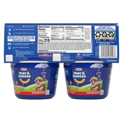 Kraft Nickelodeon Paw Patrol Mac and Cheese, 4 Cups, for Easy Dinner or Dinner Sides, Original Flavor, No Artificial Flavors, Preservatives or Dyes, 1.9 oz