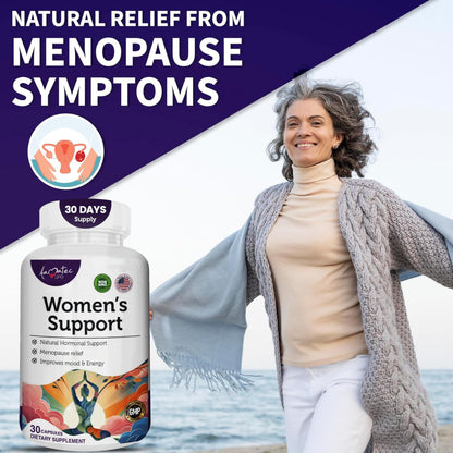 Women’s Support Supplement- Natural Hormone Regulation- Menopause Support Supplement- Estrogen Rich Supplement- Active Ingredients Pills to Help Balance Hormones Non-GMO