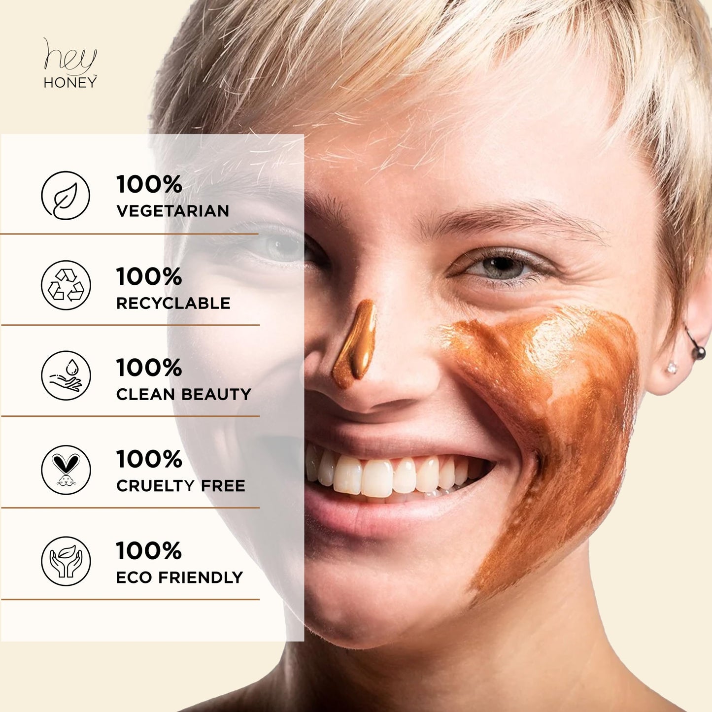 Hey Honey Skincare Copper Peel Off Face Mask with Honey, Propolis & Aloe | Hydrating & Exfoliating Facial Mask for Glowing Skin, Pore Cleansing & Anti-Aging Facial for Dull, Tired Skin 2.2 oz.