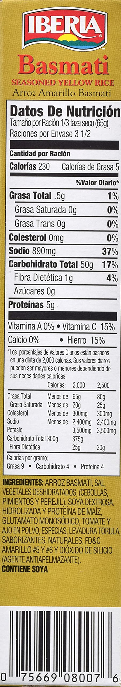 Iberia Basmati Seasoned Yellow Rice, 8 Ounce (Pack of 12)