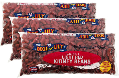 Dixie Lily Light Red Kidney Beans - Dried Beans for Soups, Stews, & Chili, Quick Soak or Slow Cooker, High in Fiber and Non-GMO - 12oz, 3 Pack