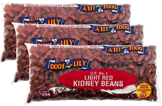 Dixie Lily Light Red Kidney Beans - Dried Beans for Soups, Stews, & Chili, Quick Soak or Slow Cooker, High in Fiber and Non-GMO - 12oz, 3 Pack