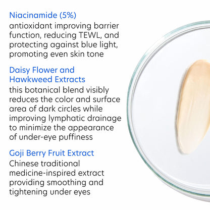 PCA SKIN Vitamin B3 Eye Brightening Cream, Eye Brightener For Bright Eyes, Dark Circles, Wrinkles, and Uneven Skin Tones, Anti Aging Eye Cream, Formulated with Niacinamide, 1 oz Tube