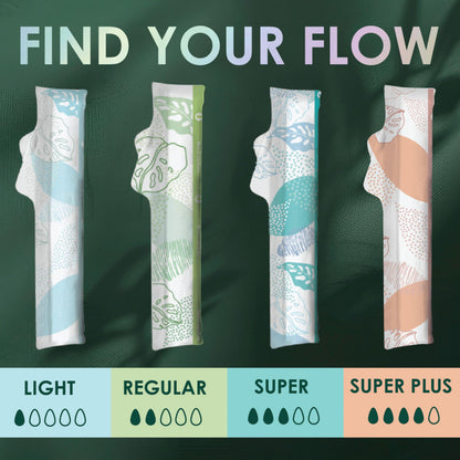 L. Tampons, Made with Organic Cotton, Regular/Super Absorbency, Multipack, Made Without Synthetic Pesticides, Rayon or Fragrances, Applicator Made Without BPA, Leak-Stopping Design, 18 Count