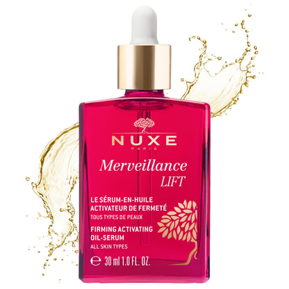 NUXE Merveillance Lift and Smooth Anti-Aging Face Serum With Micro-Algae Oil for Firming & Rejuvenating Skin, 1 Fl Oz