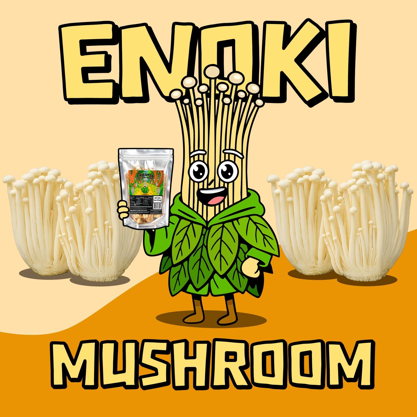 CHIRAMEN Dried Enoki Mushroom Ramen Toppings – Premium Freeze Dried Enoki Mushrooms for Ramen, Cup Noodles, Soups, Hot Pot & Asian Noodle Dishes