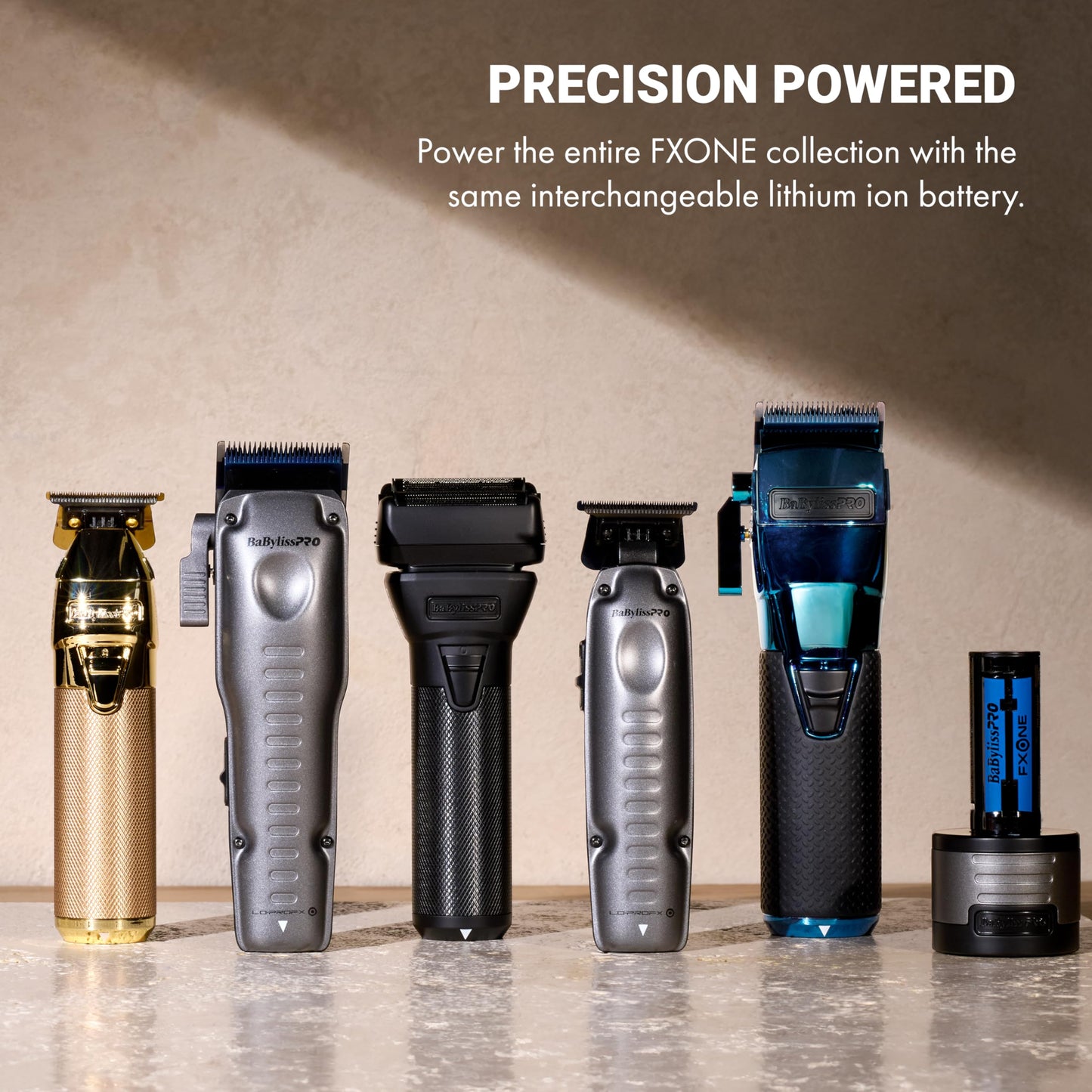 FXONE LO-PROFX Professional Cordless Clippers for Men with Interchangeable Battery