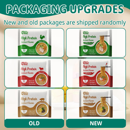 VOLO VERO High Protein (32g) Instant Ramen Variety Packaged Noodles Soup, Chicken, "Spicy" Beef, Pork Tonkotsu, Plant-Based, Air-Dried, Non-Fried, Low Carb, Egg-Free, Dairy Free Healthy Meal, 8 Packs