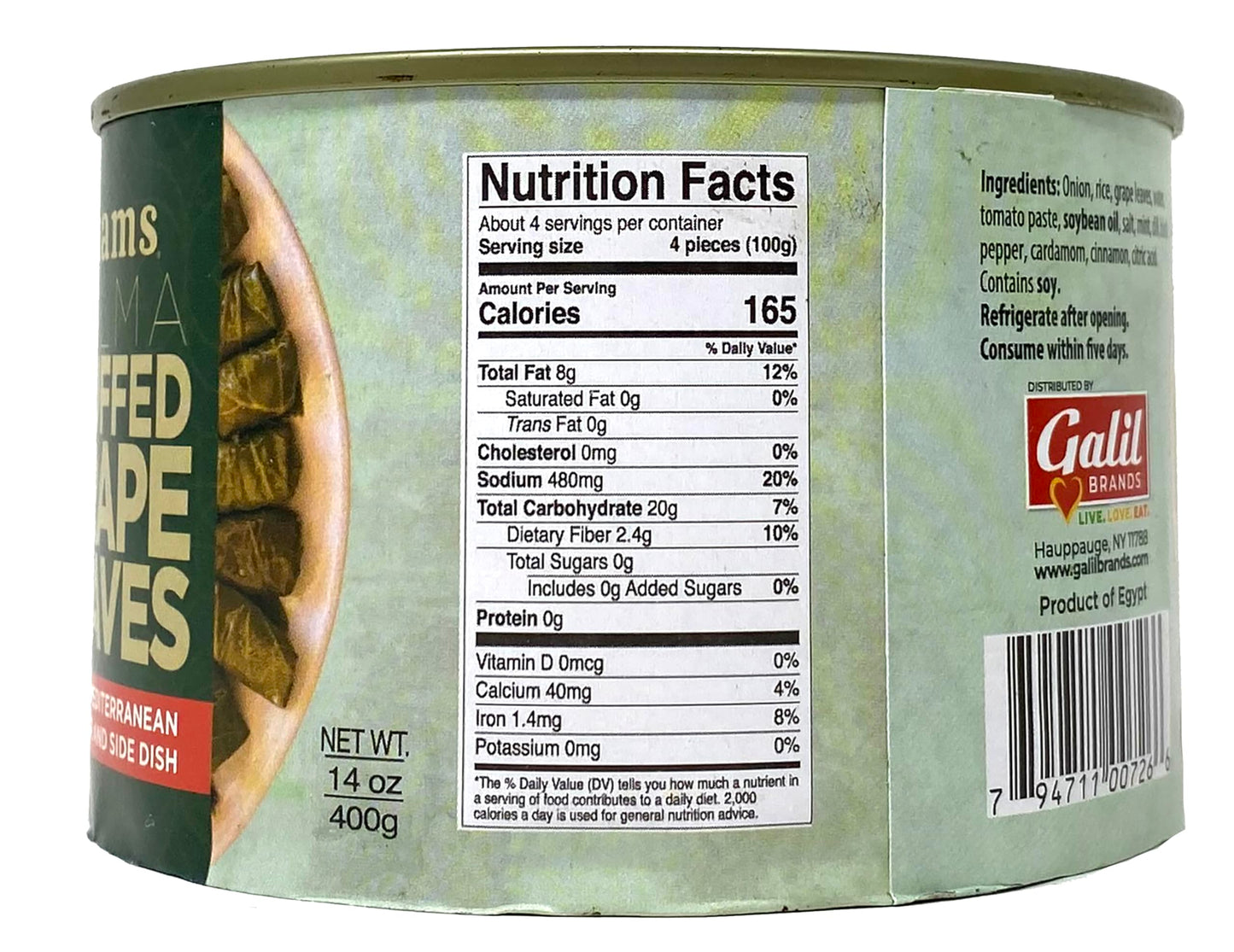 Shams Dolma Stuffed Grape Leaves, Vegan and Kosher Stuffed Grape Leaves, Non-GMO Dolmas, Traditional Recipe 14 Ounce, Pack of 12