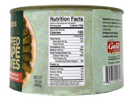 Shams Dolma Stuffed Grape Leaves, Vegan and Kosher Stuffed Grape Leaves, Non-GMO Dolmas, Traditional Recipe 14 Ounce, Pack of 12