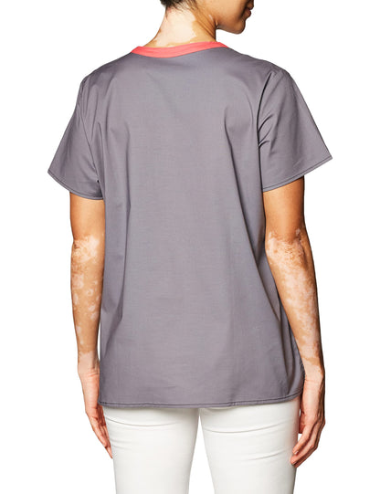 WonderWink Women's Wonderflex Verity Scrub Top, Pewter, Medium