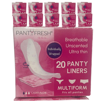 Individually Wrapped Multiform Panty Liners Unscented Ultra Thin Liner Fits Thong and Regular Panties Pantyliner