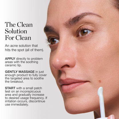 Ogee Plant-Based Acne Treatment for Face with Salicylic Acid - Targeted Acne Spot Treatment with Soothing Ceramic Application Tip