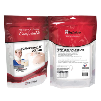 Core Products Foam Cervical Collar Neck Support Brace - Beige, Small- 2" Chin to Sternal Notch