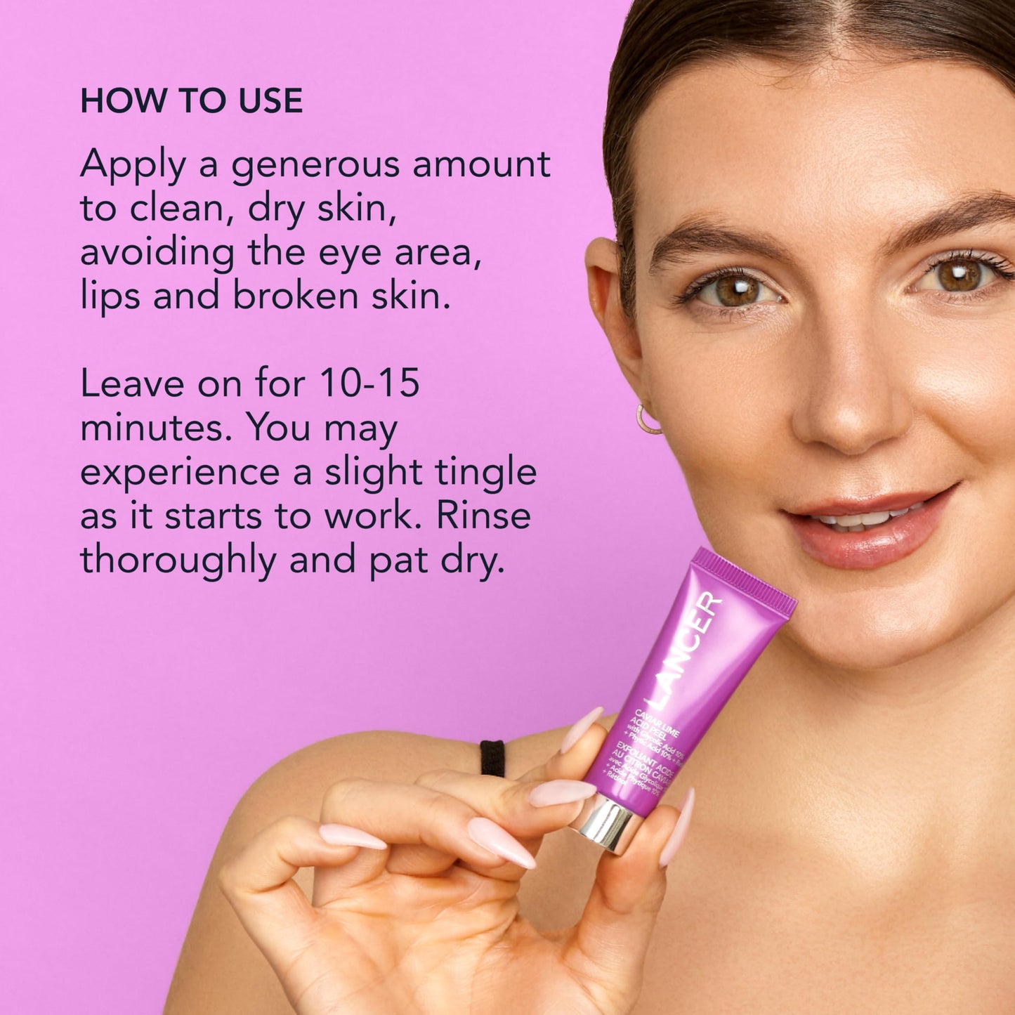 Lancer Skincare Caviar Lime Acid Peel On the Go, Retinol Facial Chemical Peel with Brightening Glycolic Acid, Travel Size, 0.5 Fluid Ounces