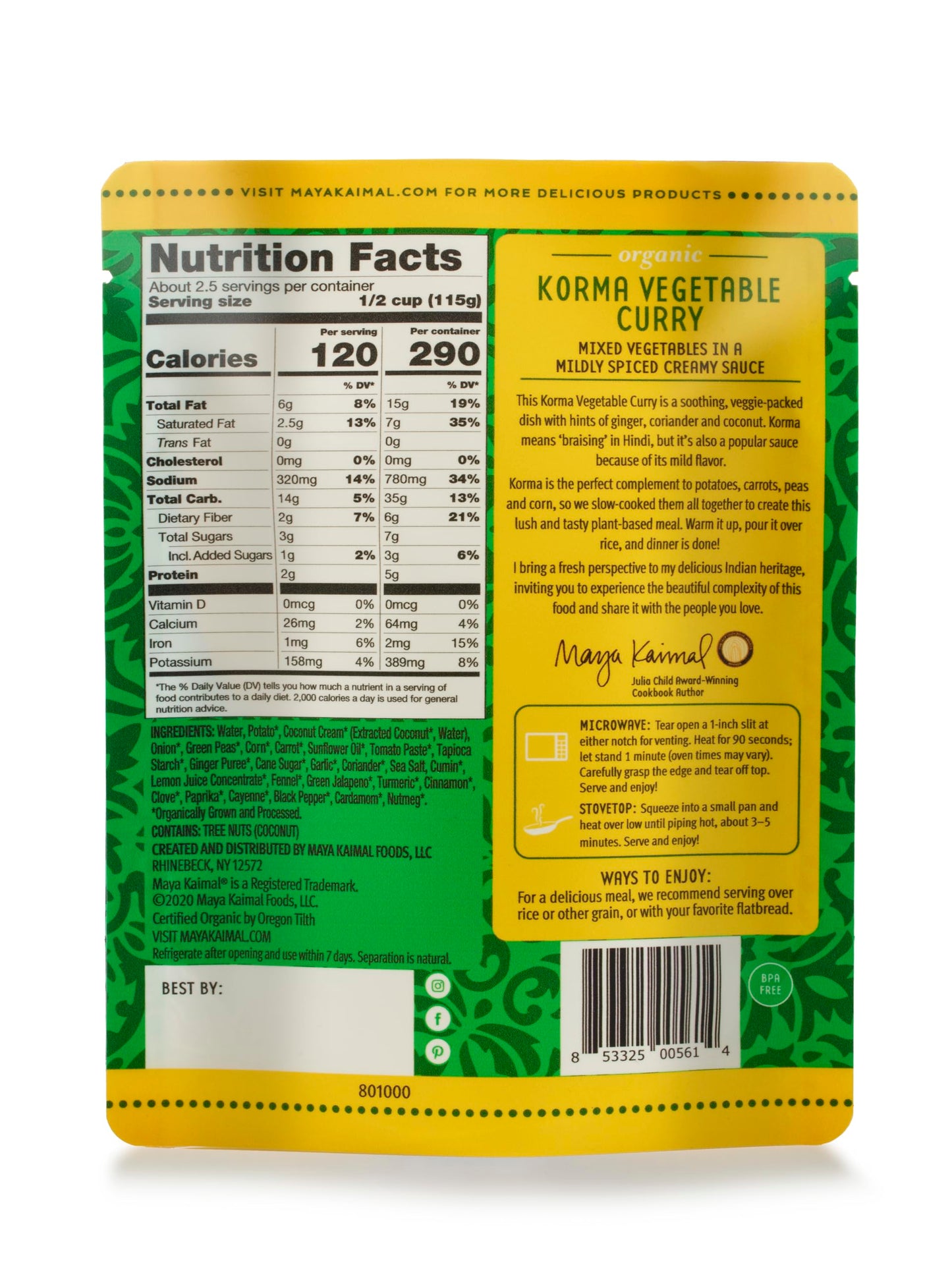 Maya Kaimal Organic Indian Vegetable Curry Variety | Microwaveable, Ready to Eat, Fully Cooked | Vegan | Organic | Kosher