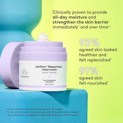 Drunk Elephant Lala Retro Whipped Cream - Ceramide Moisturizer - Clean Clinical Skincare - Cruelty-Free - Dermatologist-Tested - Free of Essential Oils, Silicones, and Fragrance