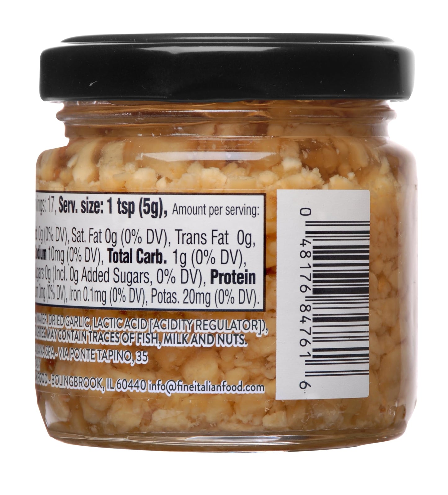 Mantova Chopped Garlic in Oil, 3 oz (85g),- Pack of 3, Product of Italy – Ready to Use Minced Garlic for Cooking, Pasta, Sauces & Marinades – Glass Jar, All-Natural, Non-GMO, Gluten-Free, Cholesterol-Free, Vegan-Friendly