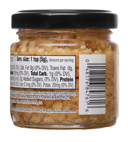 Mantova Chopped Garlic in Oil, 3 oz (85g),- Pack of 3, Product of Italy – Ready to Use Minced Garlic for Cooking, Pasta, Sauces & Marinades – Glass Jar, All-Natural, Non-GMO, Gluten-Free, Cholesterol-Free, Vegan-Friendly