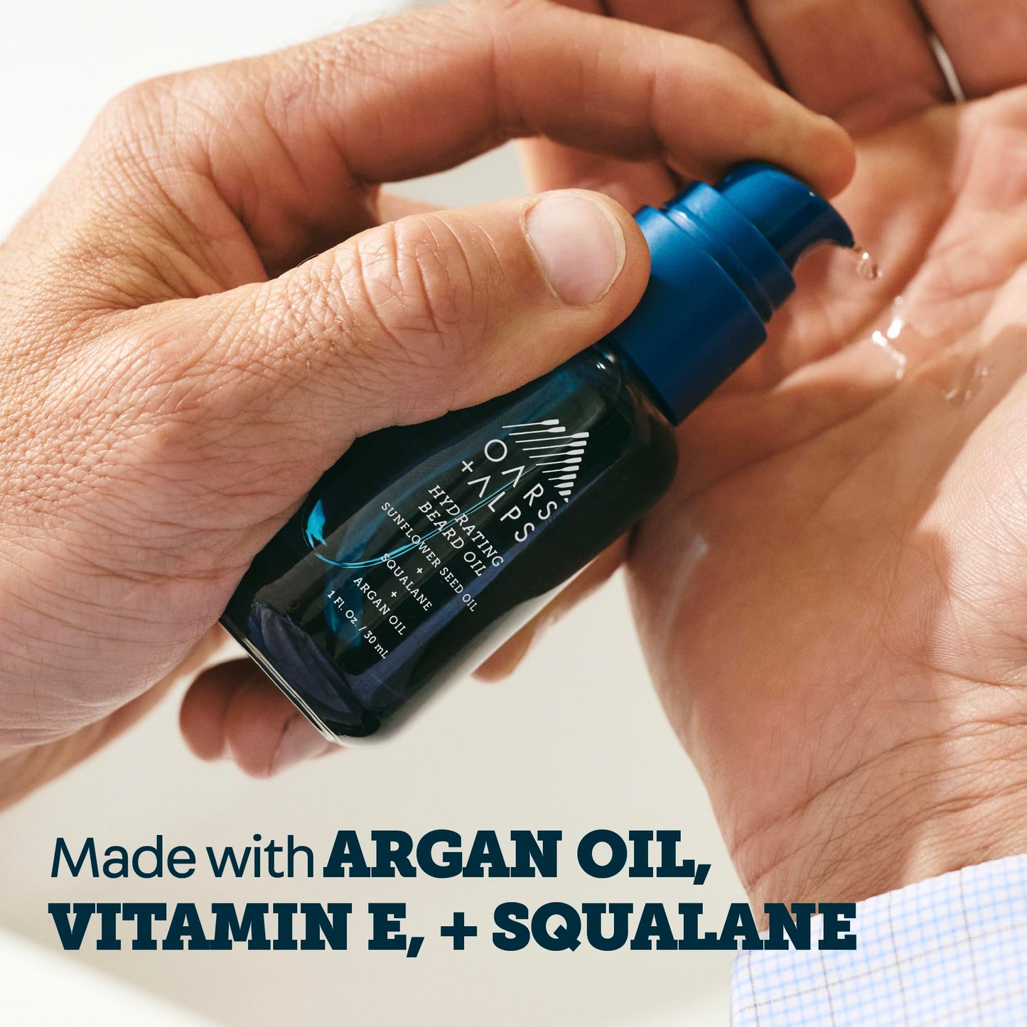 Oars + Alps Hydrating Beard Oil for Men, Moisturizes & Softens Beard, Nourishing Argan & Jojoba Oils, Soothes Skin & Reduces Itch, Lightly Scented, 1 Fl Oz