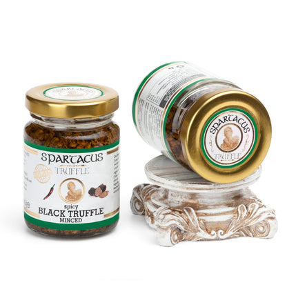 Spartacus Black Minced Truffle | Slightly Spicy | Treat yourself to culinary excellence | Exquisite black truffles for gourmets (90g)