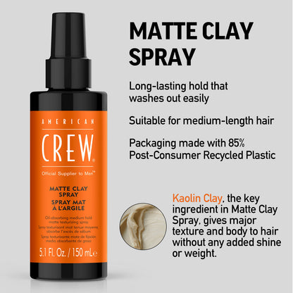 American Crew Matte Clay Spray 5.1 Fl Oz (Pack of 2)