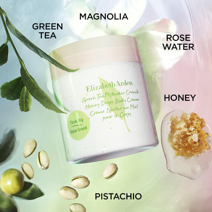 Elizabeth Arden Green Tea Pistachio Crunch Honey Drops Body Cream, Moisturizer for Dry Skin, Use Day or Night, Softens and Moisturizes, 16.9 oz.
