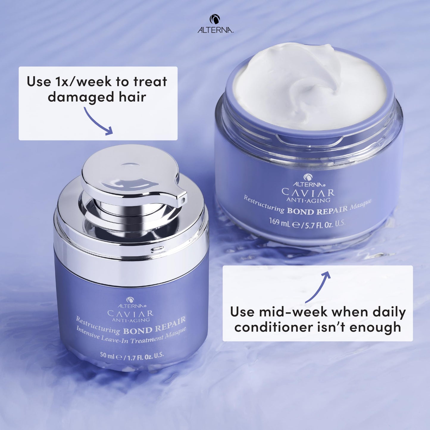 Alterna Haircare CAVIAR Anti-Aging Restructuring Bond Repair Intensive Leave-In Treatment Masque 1.7oz | Repairs, Strengthens and Protects Damaged Hair