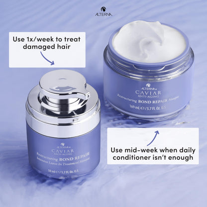 Alterna Haircare CAVIAR Anti-Aging Restructuring Bond Repair Intensive Leave-In Treatment Masque 1.7oz | Repairs, Strengthens and Protects Damaged Hair