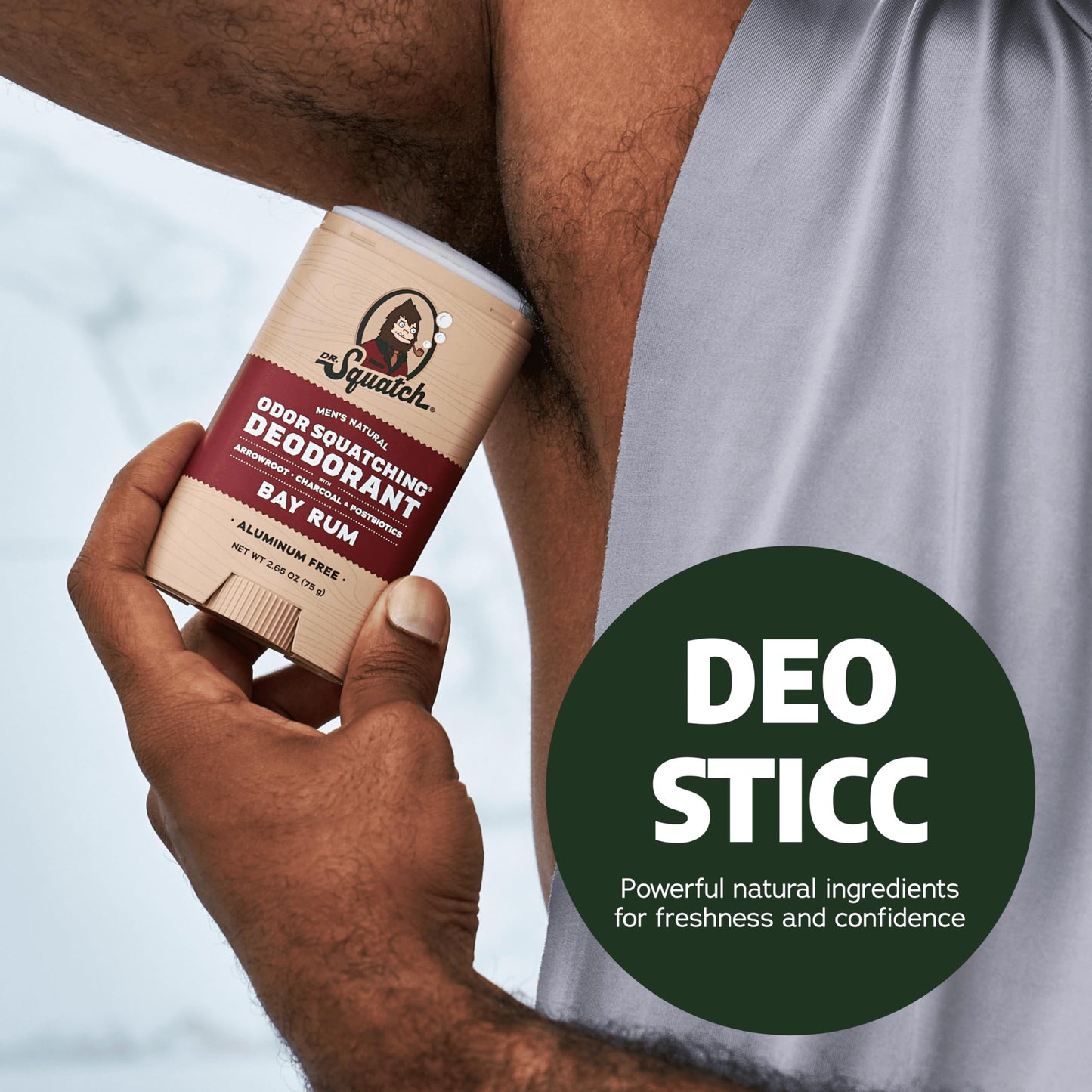 Dr. Squatch Natural Men’s Deodorant – Aluminum Free Natural Deodorant Men with Charcoal & Postbiotics for 72-Hour Odor Protection – Rainforest Rapids + Wood Barrel Bourbon, 2.65oz Stick (2-Pack)