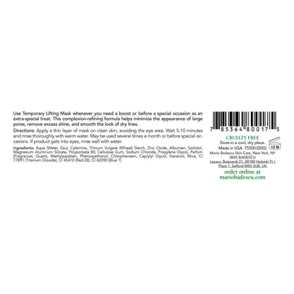 Mario Badescu Temporary Lifting Mask - Ultimate Face Mask Skincare Treat for Special Occasions - Facial Mask that Instantly Boosts and Temporarily Tightens, 2 Oz