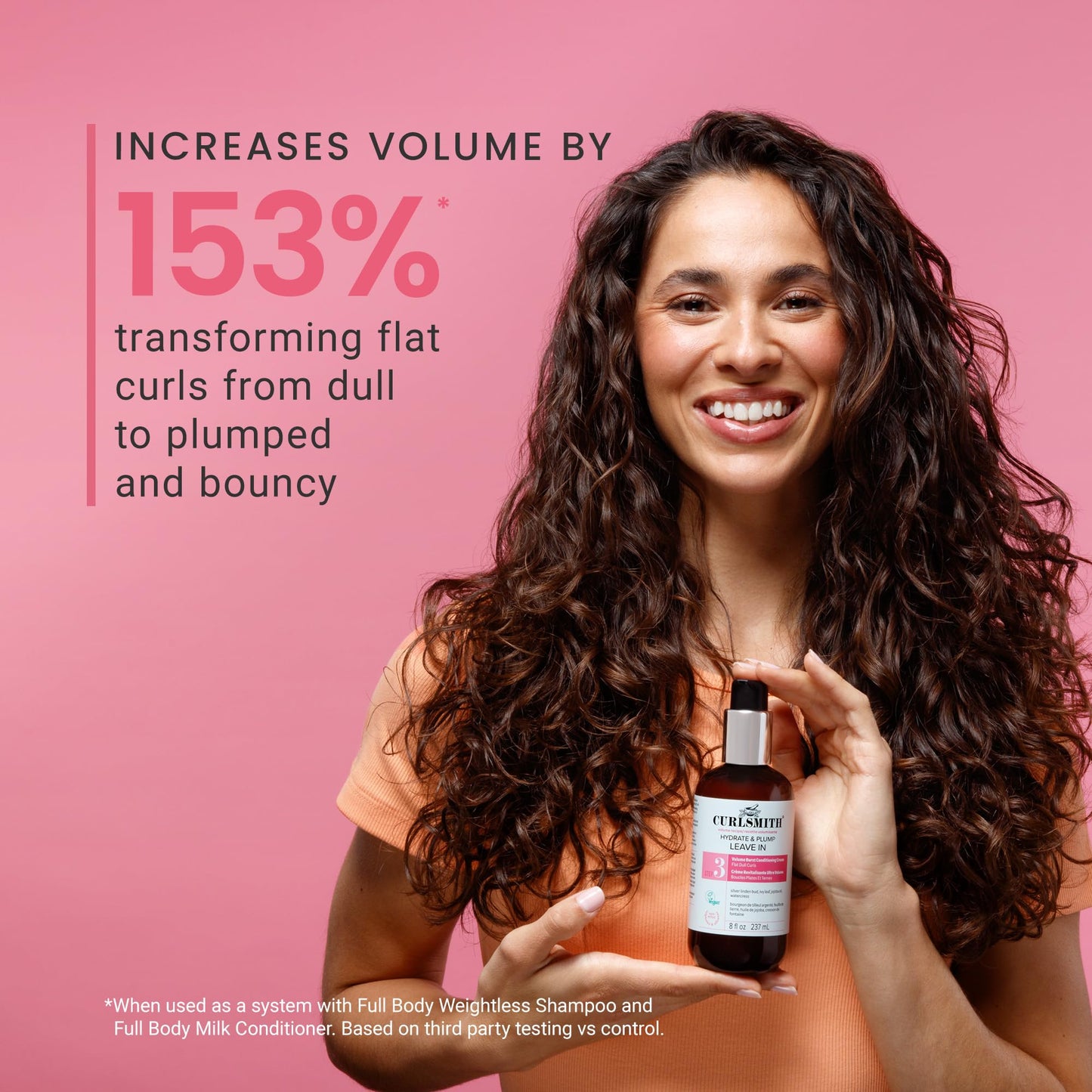 CURLSMITH Hydrate & Plump Leave In Conditioner for Curls, Lightweight Volumizing Conditioner For All Curl Types, Vegan & Cruelty-free (8 oz)