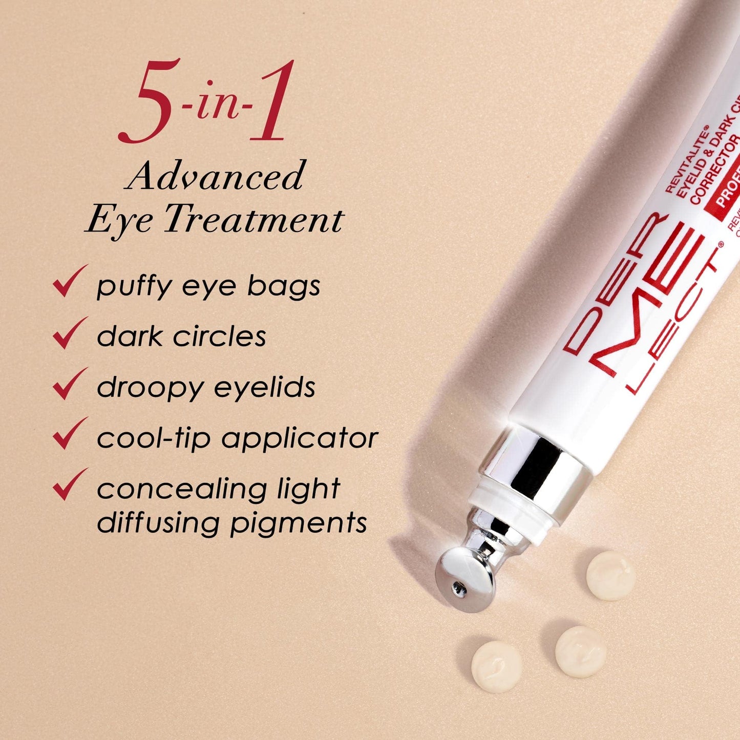 Dermelect Revitalite Eyelid & Dark Circle Corrector- Professional Strength, Anti-Aging Eye Cream with Peptides, Brightening & Tightening Ingredients- Dark Circles, Puffiness, Droopy Eyelids & Wrinkles