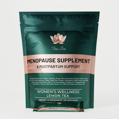 Menopause Supplement for Women | Replace 22 Pills with one Sachet per Day | Plant-Based Ashwagandha-Forward, Lemon Tea Flavor | Night Sweats & Hot Flash Relief - 30 Daily Stick Packs