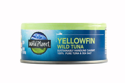 Wild Planet Wild Yellowfin Tuna, Tinned Fish, Canned Tuna, Sustainably Wild-Caught, Non-GMO, Kosher, Gluten Free, Keto and Paleo, 5 Ounce (Pack of 12)