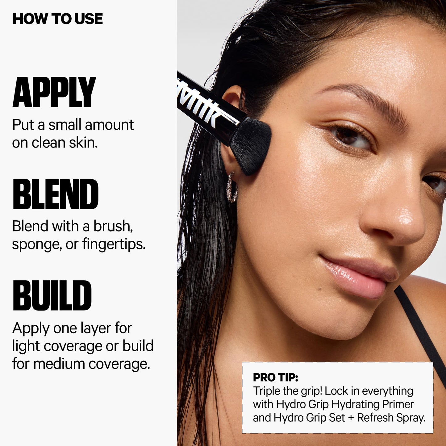 Milk Makeup Hydro Grip Hydrating Gel Skin Tint – 12HR Lightweight Buildable Coverage with Hyaluronic Acid for Natural Dewy Finish – Non-Comedogenic