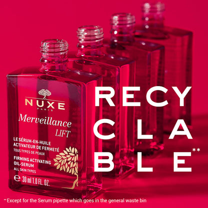 NUXE Merveillance Lift and Smooth Anti-Aging Face Serum With Micro-Algae Oil for Firming & Rejuvenating Skin, 1 Fl Oz