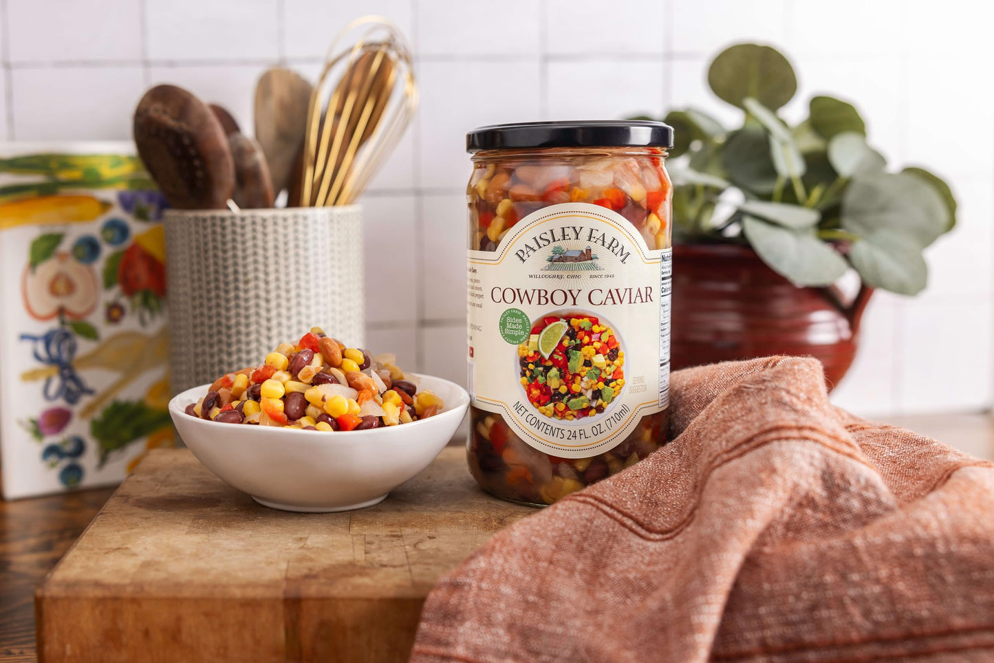 Paisley Farm Cowboy Caviar, 24oz Jars – 6 Pack | All-Natural Bean & Veggie Salsa, Fresh Zesty Flavor, Ready-to-Serve Dip or Side