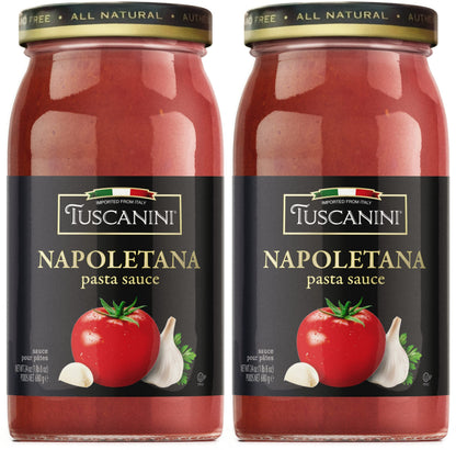 Tuscanini Napoletana Pasta Sauce 24.3oz (2 Pack) | Imported from Italy for that Authentic Italian Dinner Taste