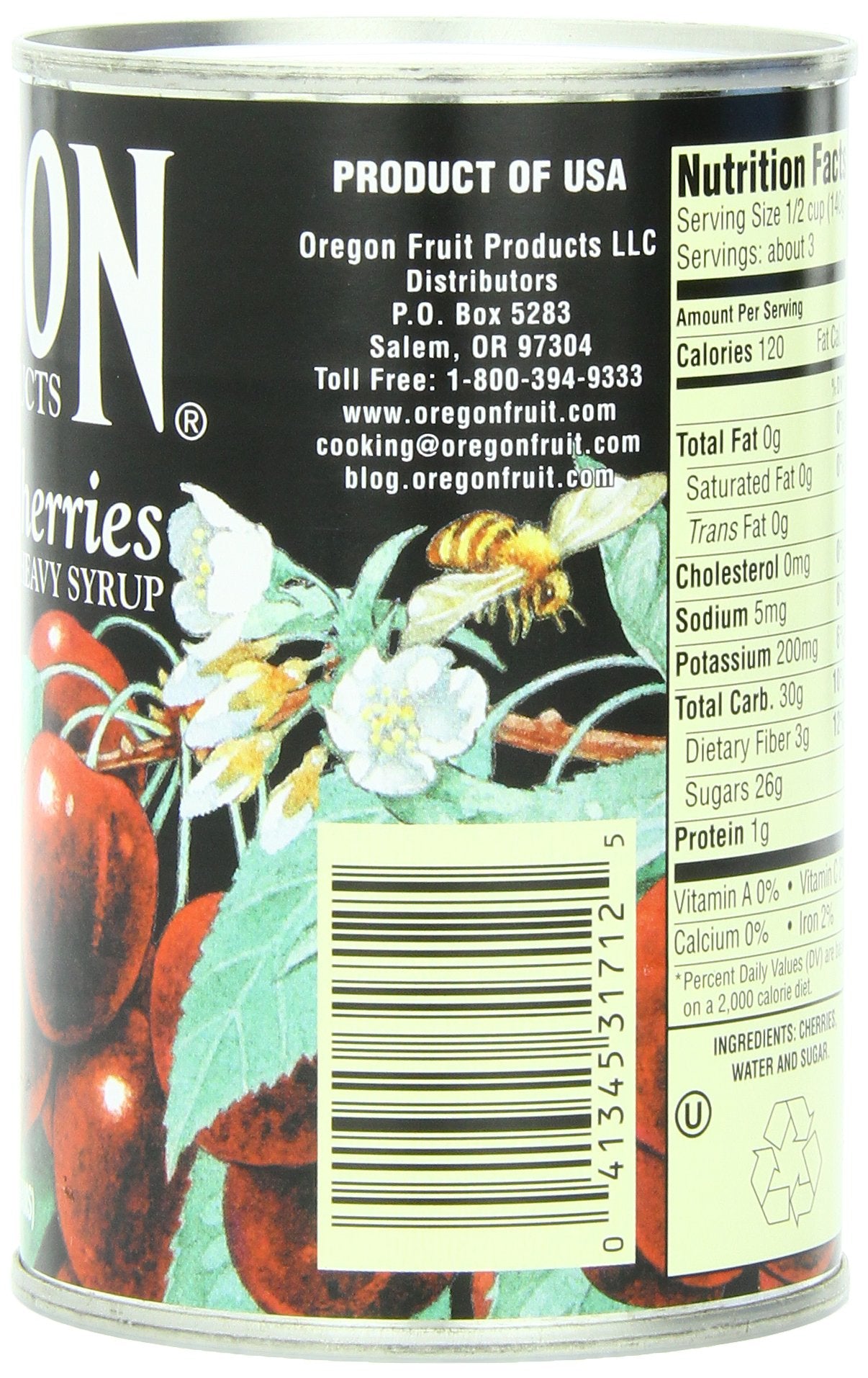 Oregon Fruit Products Dark Sweet Cherries in Heavy Syrup, 15 Ounce (Pack of 8)