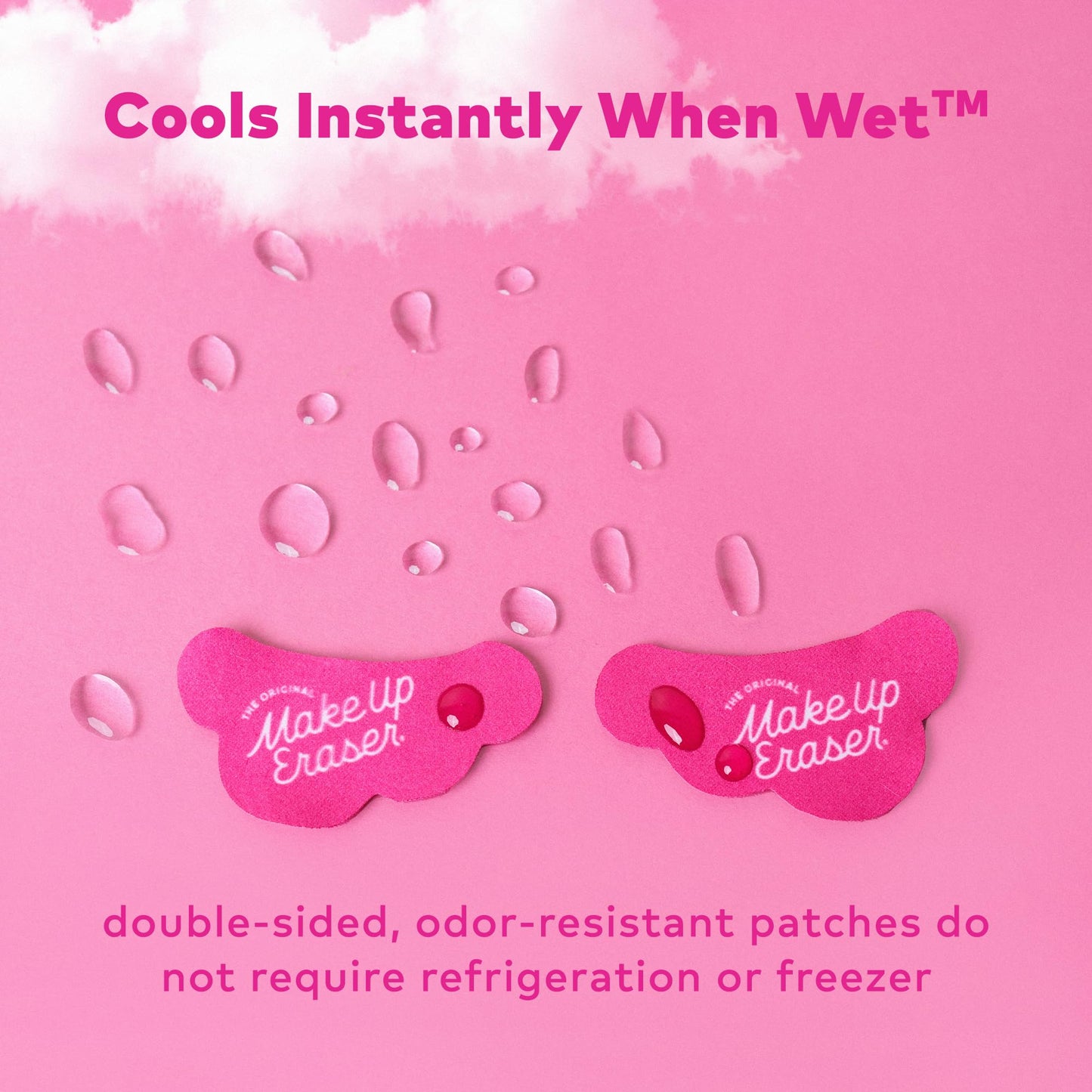 Makeup Eraser Cooling Clouds Reusable Undereye Patches - Hydroactive Technology Mask Patch Pads for Tired Puffy Eyes and Wrinkles with Mini Washbag, Set of 2