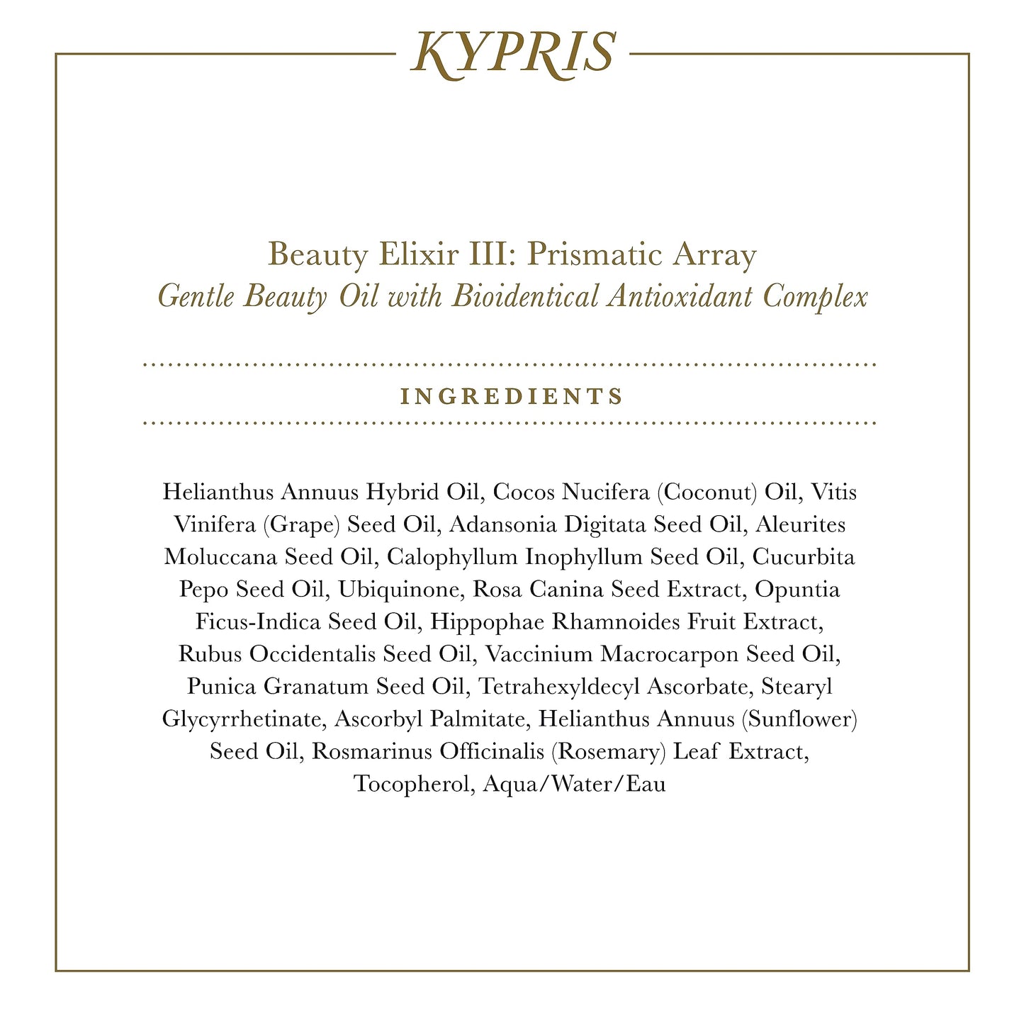 KYPRIS Beauty Elixir III Moisturizing
