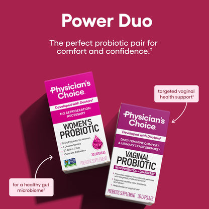 Physician's CHOICE Feminine Power Duo Bundle - Vaginal Probiotic 30ct + Womens Probiotic 60ct