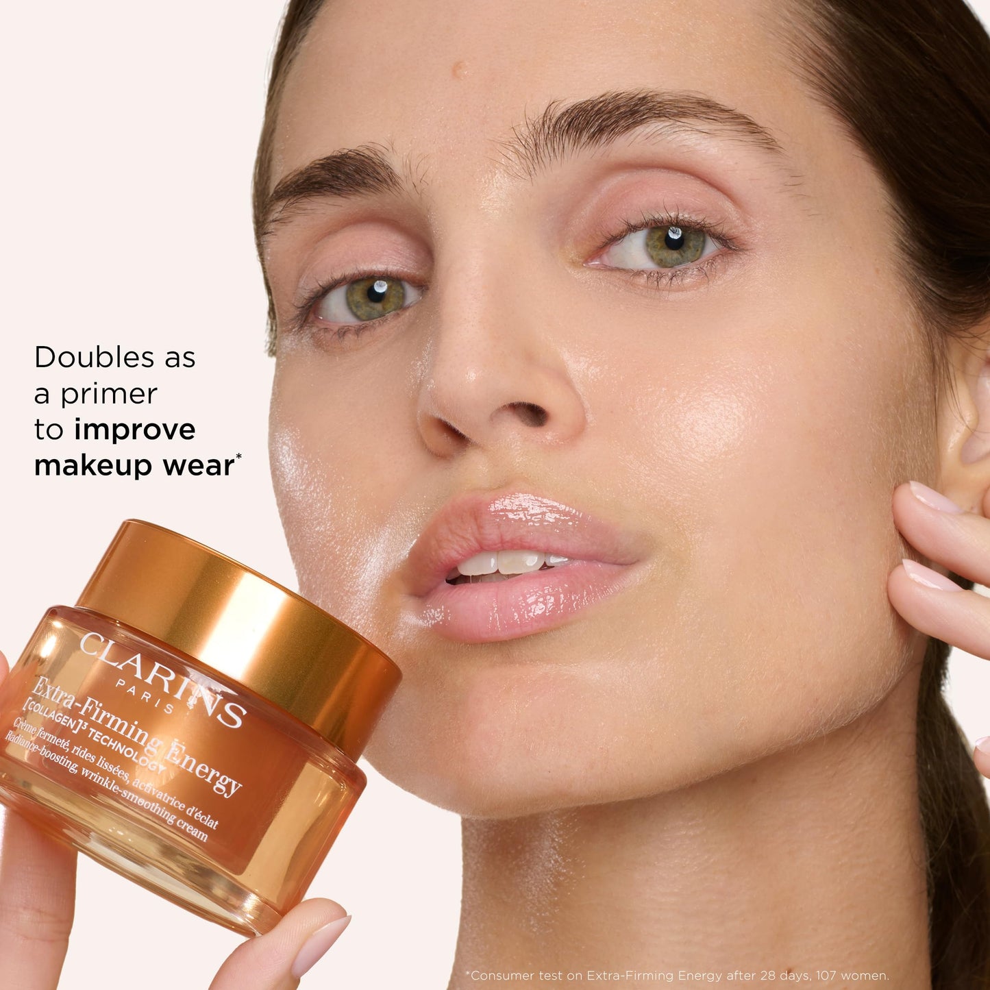 Clarins NEW Extra-Firming Energy Face Moisturizer | 2-in-1 Firming and Radiance Boosting Anti Aging Face Cream | Contains Collagen Polypeptide & Niacinamide | Refillable | All Skin Types | 1.7 Ounces