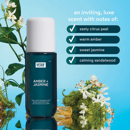 VERB Hydrate Shampoo + Conditioner Duo - Cleanses + Nourishes Dry + Frizzy Hair to Smooth + Reduce Frizz - Amber + Warm Jasmine Scent