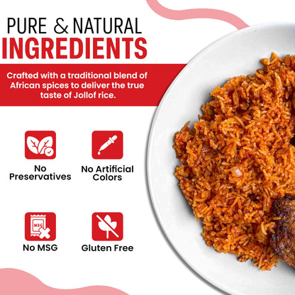 COLOUR FLAVOUR Jollof Rice Seasoning | Authentic Nigerian Spice Blend for Smoky Jollof | Organic African Cooking Spices with Herbs & Superfoods | Gluten Free | 7oz
