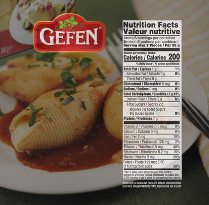 Gefen Jumbo Pasta Shells, 12oz (2 Pack) Made with Semolina Wheat | Premium Quality | Large Size